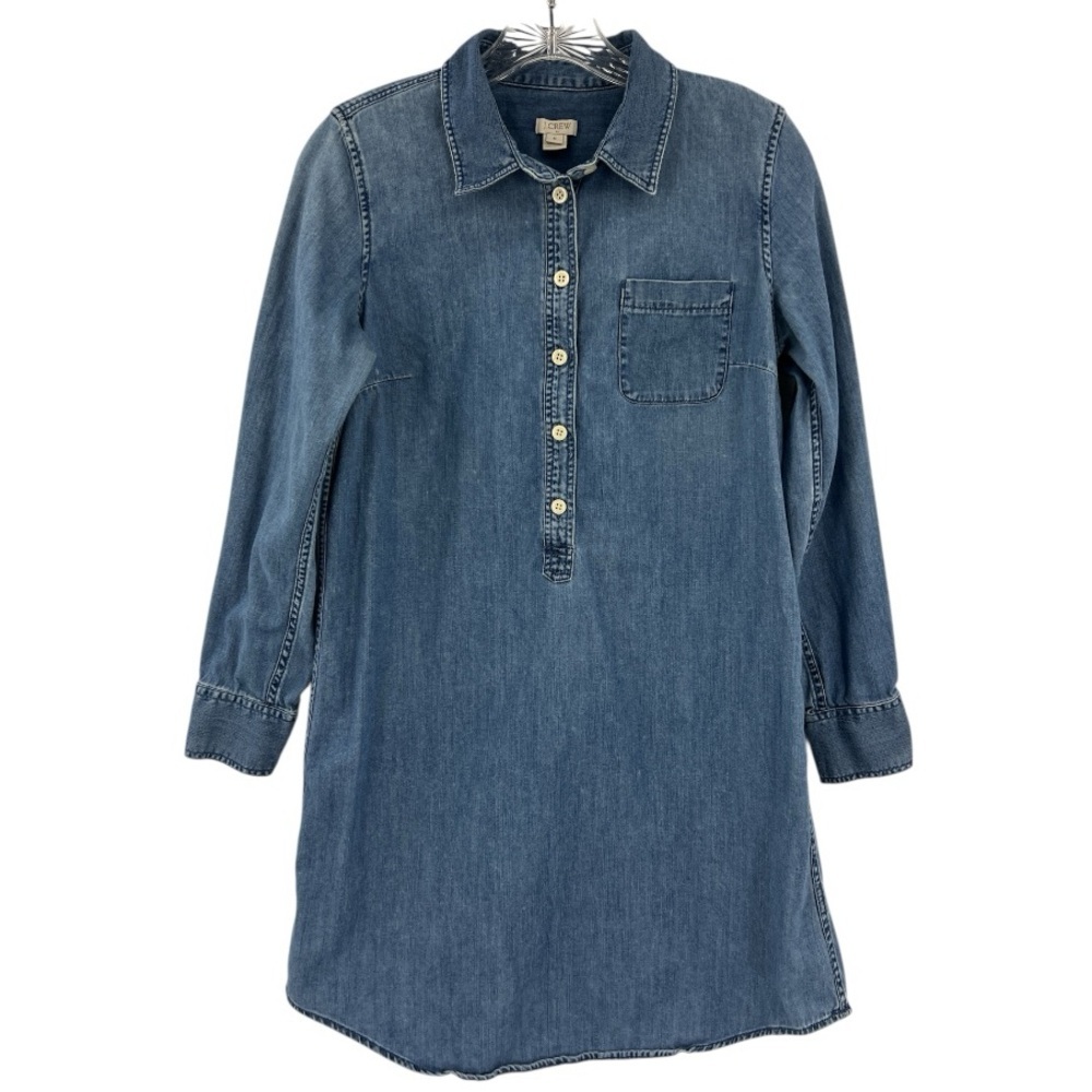 J Crew Chambray Shirt western Cowgirl Festival Denim Dress SZ S